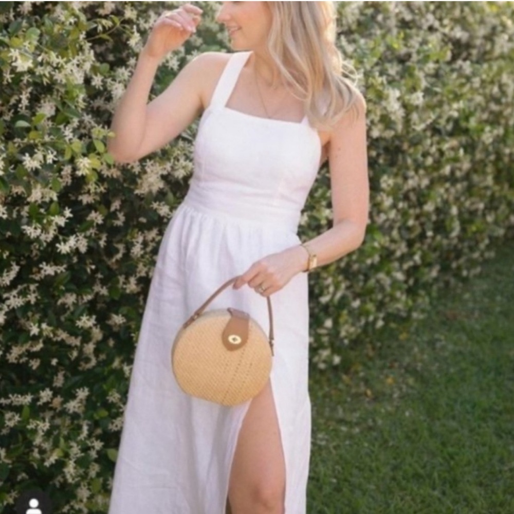 Reformation Elara Linen Dress - White
